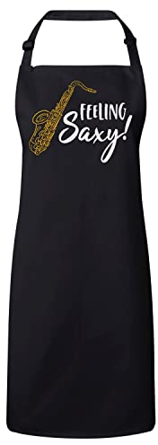 Fabulous Premium-Küchenschürze Schwarz Feeling Saxy Saxophon Musik Musiker Instrument