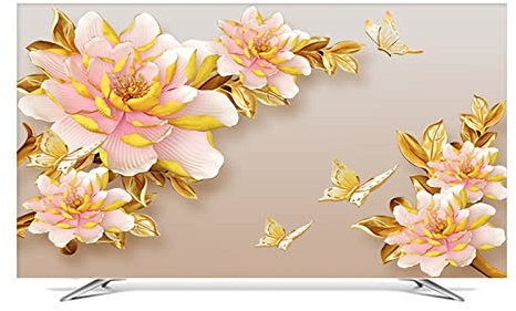 Uvency 85In Hanging Desktop Curved Screen Universal Tv Cover Dust Cover Cloth Indoor Cover Type Tv Screen Protector Bedroom Living Room Decoration Television/Yh208/85In
