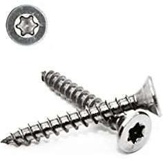 50 Stück Spanplattenschrauben 4,5x20 mm - A2 - Edelstahl - Torx - TX20 - Senkkopf - Vollgewinde - Holzschrauben - Schrauben (50, 4,5x20 mm)