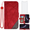 Asuwish Cover per iPhone XR con Pellicola Vetro Temperato Supporto Regolabile Pelle Portacarte Portafoglio per i 10XR 10R RX XRcover Custodie Cellulare Phone Case Rosso