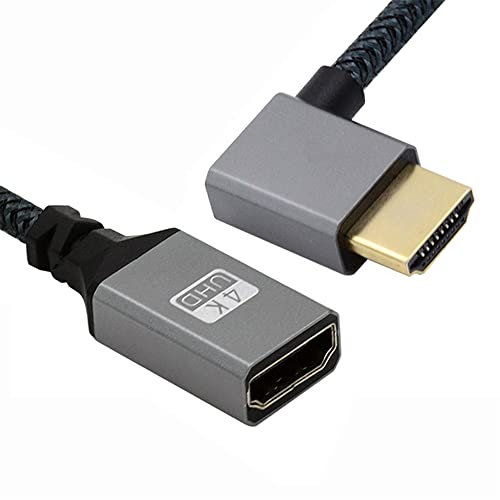 NFHK Cavo di prolunga HDMI 1.4 tipo A maschio a femmina ad angolo sinistro di 90 gradi, supporto HDTV 4K 60hz 3D