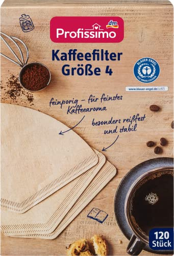 Generisch Profissimo Kaffeefilter Größe 4 (1x4) sind naturbraun, ungebleicht, kompostierbar und mit dem Blaunen Engel (Profissimo Größe 4, 600 Filter)