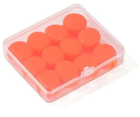 Waterproof Swimming EarPlugs for Adults, Soft Silicone Swim Earplugs, Ear Plugs for Surfing Diving Showering Snorkeling - Keep Water Out and Ear Protection (Orange, One Size)