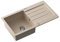 QUADRON Lavello da cucina in granito | dimensioni 77 x 44 x 18,5 cm, beige e acciaio | Lavello JOHNNY 111 in granito Lavello a vasca singola | Lavello da incasso con foro per rubinetto