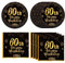 40PCS 60th Birthday Party Decorations 60th Theme Birthday Party Tableware Vintage 1965 Party Supplies 60 Year Old Birthday Party Decorations Plates Napkins Black and Gold Dinnerware Favors for Men
