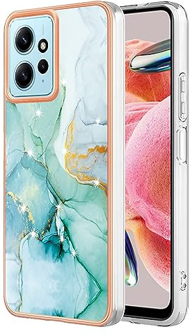 WBWONE Cover per Xiaomi Redmi Note 12 4G, Bordo in TPU Bumper in Silicone Protettiva Custodia con Motivo Dipinto - Verde
