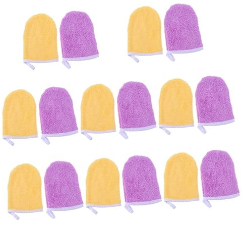 minkissy 16 Stk Handschuhe Zum Abschminken Abgestorbene Haut Entfernen Weicher Gesichtshandschuh Make-up-entferner Aus Mikrofaser Gesichtshandschuhe Leicht Schwamm Superfeine Faser