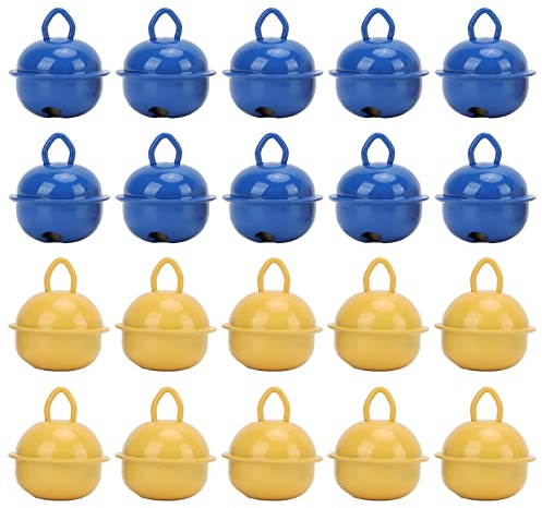 20 Stück Glöckchen, Weihnachts-Glöckchen, Bastelglocken, Ca. 2,3 Cm, Gelb und Blau, Langlebig, Umweltfreundlich, Weihnachtsglocke, Bastelglocken für Party, Hochzeit, Weihnachten, DIY, Weihnachtsbaumde