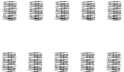 Create idea 10 Stück M8 auf M10 Gewinde Reparatur Einsatzmutter M8 x 1,25 Innengewinde und M10 x 1,25 Außengewinde Reduziermutter Edelstahl Schlitzgewinde Adapter
