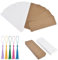 HOMURY 100 Stück Blanko Lesezeichen Set, Kraftpapier DIY Lesezeichen mit 100 Stück Bunte Quasten, Weihnachten Lesezeichen Basteln Set mit Löchern, für Basteln Dekorieren, DIY Notizbuch