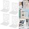 SAMSYOKI 2 Paar Buchstütze, Buchstützen Metall Dekorative Bücher Halter Regal Aushöhlen Rutschfester Buchstopper Bookends für Kinder Zuhause, Büro, Bibliothek, Schule (Weiß 2)