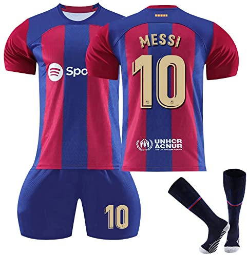 Générique Maillot de Foot Enfant Retro Soccer Jersey, Maillot Classique Football, Ensemble Barca Enfant et Adultes, Garçon Vêtements de Football Extérieur Tshirt, Short avec Chaussette