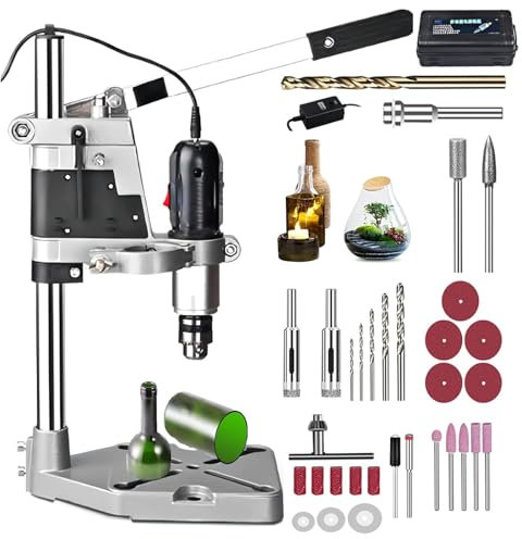 EVANEM Electric Glass Bottle Cutter, Multifunctional Bottle Cutting Machine with 36PCS Tools, Complete Set of Glass Bottle Cutter for Drilling Sanding Polishing Grinding Cutting Wine Bottles