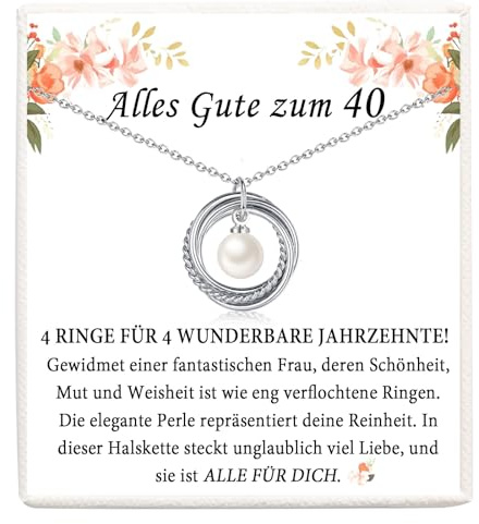 FAOMZQ 30-90 Geburtstagsgeschenk für Frauen, Perle Halskette für Frauen, Geschenk für Frauen, Frau, Mama, Oma, Freundin, Schwester, Tochter, Tante, Enkelin zum Geburtstag