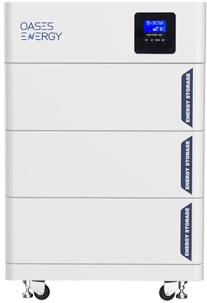 Oasesenergy Batteria litio 48V 300Ah LiFePO4, Batteria fotovoltaico accumulo+ 5kW inverter ibrido, Impilabile Accumulatore di energia Batteria da 15kWh, ideale per Solare, Off-Grid,Centrale Elettrica