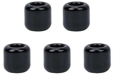 Vokowin 5 Pcs Ceramic Chime Candle Holder Set, Black Ritual Spell Candle Holders Great for Casting Chimes, Rituals, Spells, Vigil, Witchcraft, Wiccan Supplies & More Wedding Party Supplies (K409-5)