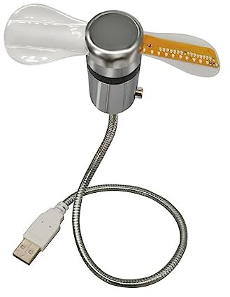 FLCPJGV Ventilateur D'horloge USB, Affichage D'horloge de Bureau, Ventilateur à Col de Cygne pour et Bureau