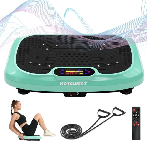 HOTSWEAT Vibration Plate Exercise Machine for Lymphatic Drainage, Power Plate Vibrating Platform, Shaker for Weight Loss, Exercise Board with 120 Levels for Home Gym