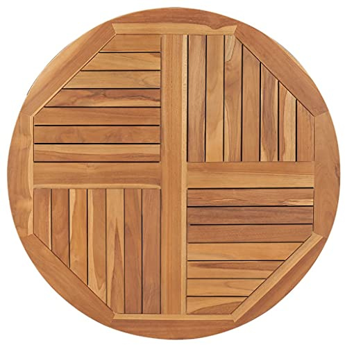 AIJUUKJP Möbelstück Tischplatte Massiv Teakholz Rund 2,5cm 90cm