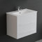 Alpenberger Badmöbel Set mit Waschbecken | Badschrank mit 2 Schubladen | Hängeschrank Bad | Waschtisch mit Unterschrank | Badezimmer Möbel | Waschbeckenunterschrank 60 cm - Weiß