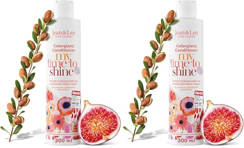 Jean & Len Conditioner Colorglanz Arganöl & Feige, für coloriertes und strapaziertes Haar, Intensive Leuchtkraft und Farbbrillanz, ohne Silikone und Parabene, vegan, 300 ml (Packung mit 2)