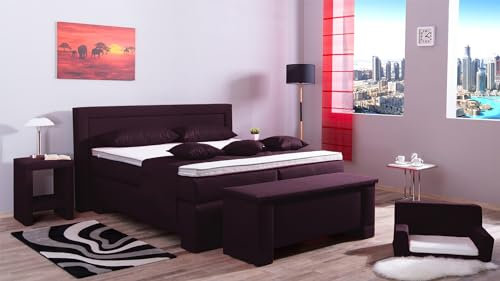 Boxspringbett Rico 240x220, W-Corall, 7-Zohnen Taschenfederkernmatratze, Komfortschaum - Inklusive Aufbau - Deutscher Hersteller