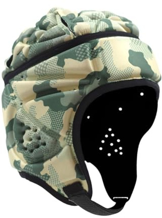 Ronyme Rugby-Helm, Rugby-Kopfbedeckungen, Zubehör, Schutz, stoßfest, Rugby-Kopfschutz, Rugby-Schutzkappe für Fußball-Werfer, GrÜn