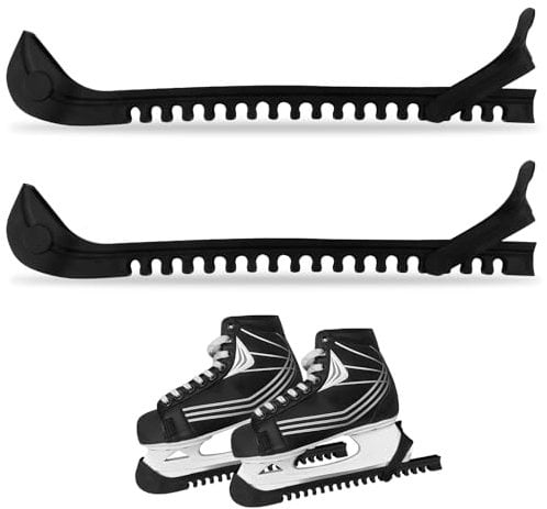 CAISYE Kufenschoner Schlittschuhe, 1 Paar Verstellbare Eishockey Kufenschoner für Schlittschuhe, Schutz für Eishockey und Eiskunstlauf, Universelle Passform, Schwarz, für Transport und Pflege