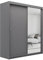 Moderner grauer Schwebetürenschrank mit Spiegel und Schubladen, 180 cm Breite, ideal für Schlafzimmer, Wohnzimmer und Flur