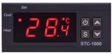 Feeuid Digitales Thermostat mit LED 1000 STC1000 mit digitalem LCD-Display zur Temperatureinstellung 'Brutkasten'. Digitales Thermostat mit Relais für Heizung und Kühlung A 12 V/24 V