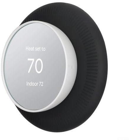 Cubierta de placa de pared de silicona compatible con termostato Nest, kit de montaje de soporte resistente a huellas dactilares para termostato Nest (es negro)