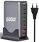 500W USB C Ladegerät 8-Port, Schnellladegerät Adapter mit GaN III und PD 3.1, mit 6 USB-C und 2 USB-A PD PPS Charger 100W Netzteil für MacBook, iPhone, Laptop, iPad, Samsung