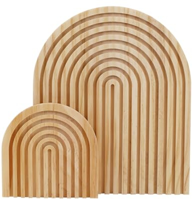 Dekoratives Schneidebrett aus Holz, Regenbogen-Dekor, dekorative Schneidebretter für Küche, multifunktionales Holztablett, Küchentheke, Kaffeebar-Zubehör, Holzfarbe, 2 Stück