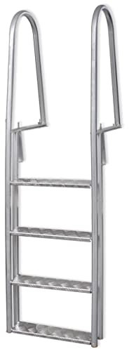 Myheimly Steg-/Poolleiter 4-stufig Aluminium 167 cm Poolleiter Schwimmbecken Leiter