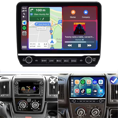 LICHENGTAI 4+64G Android 13 Doble DIN Radio para Fiat Ducato/Peugeot Boxer/Citroen Jumper 2006-2023 con Carplay Android Auto, 10 Pulgadas Autoradio con Bluetooth GPS WiFi FM/RDS Cámara Trasera