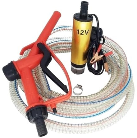 Pompa carburante alta pressione Set Combinato Pistola Rifornimento Carburante Pompa Olio Pompa Elettrica Sommergibile Tubo In Acciaio 5 Metri Carburante Sommergibile DC 12V/24V(24V)