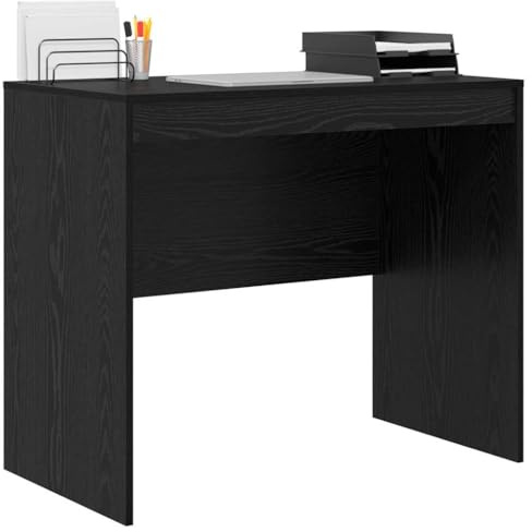 vidaXL Schreibtisch Schwarz Eichen-Optik 90 x 50 x 76 cm | Einfach und klar für einen modernen Look, Robuste Spanplatte mit massiven Eichenbestandteilen für hohen Gebrauch,