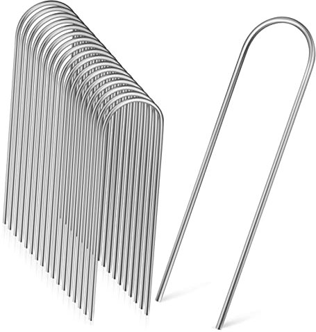 SOIMISS 100 Pièces U Shaped Garden Pegs pour Fixation Gazon Synthétique Végétation Outils de Jardinage Durable