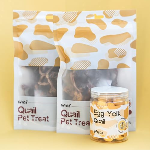 Freeze-Dried Dog and Cat Treats Bundle - 3 Pack Healthy Dog Treats for Single Ingredient Snack, Perfect Match for Cat Food and Dogs Food, Including Quail Snacks and Quail Egg Yolks