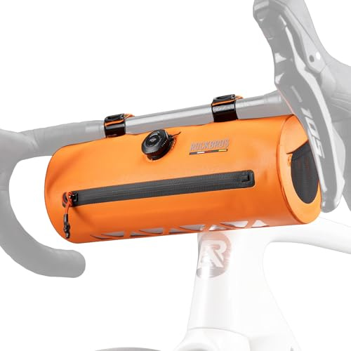 ROCKBROS Road to Sky Fahrradtasch Lenker Wasserdicht, Kratzfest Robust | Vordertasche Fahrrad Aufbewahrungstasche für Rennrad MTB Orange