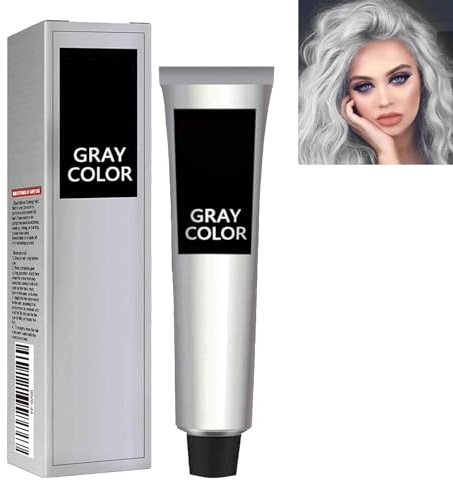 KOAHDE Unisex Graue Haarfarbe Creme,Silbergraue Naturhaarfärbecreme,Grauhaarfärbecreme,100ML,1PC,Für Alle Haartypen,Nicht Schaden