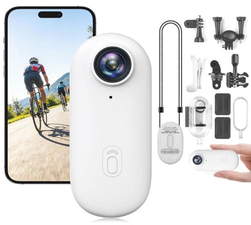 1080P HD Wearable Sports Action Camera Hands-FreeThumb POV Camera with Waterproof Case Magnetic Mount Hands Free Mini Body Cameras for Vlogging Motorcycle Cycling Travel Fishing Pet Walking White