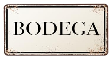Placa de Metal Vintage para Bodega – Cartel Decorativo de Pared 15 x 30 cm – Estilo Rústico para Vinoteca, Bar o Casa – Fácil de Colgar