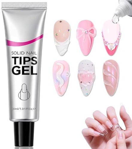 30ml Fester Nagelkleber für Kunstnägel - Hohe Haftender Nagel Kleber Nail Glue Gel Press on Nails - Langanhaltend UV Nagelkleber für Acryl Nägel, Nagelverlängerung, Nagel Charm Kleber