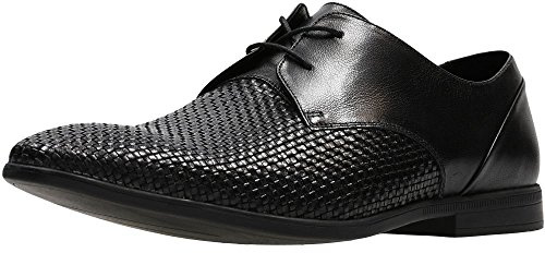 Clarks Men's Bampton Weave Derbys, Black Leather, 8 UK