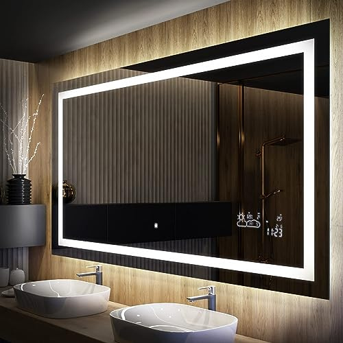 Rahmenloser LED Badspiegel 180x80 cm mit Beleuchtung für Bad & Flur | Energiesparende LED-Beleuchtung, modernes Design, ideal für Ankleidezimmer, Schlafzimmer oder Wandmontage im Flur