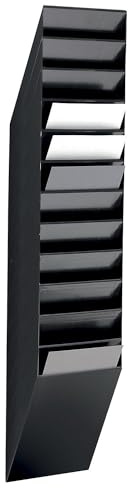 Certeo DURABLE | Wandprospektspender | Hochformat | 12 x DIN A4 | VE 2 Stk | schwarz