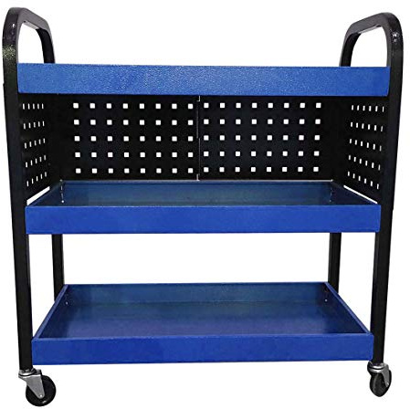 Labor Werkzeugwagen, 3 Einlegeböden, Metall, Blau, Innenbereich