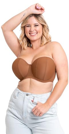 Curvy Kate Luxe Soutien-Gorge sans Bretelles, Marron (Caramel Caramel), 90G (Taille Fabricant: 34G) Femme
