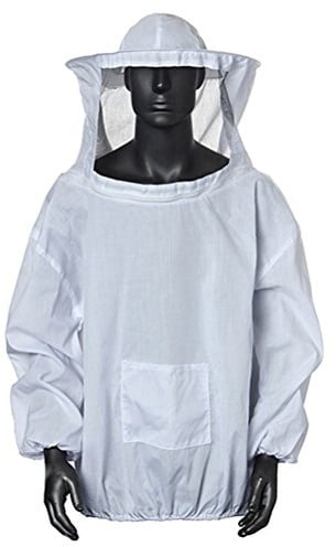 MoonyLI Beekeeping Jacket, Beekeepers Hat & Scarf, Bee Protection Jacket Coat (White)